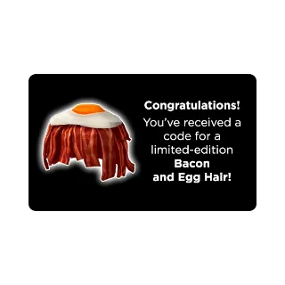 Bacon and Egg Hair! Virtual Item Code