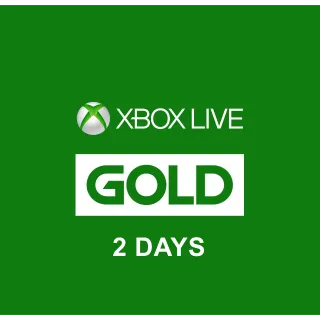 2 Day Xbox Live Gold (Xbox 360 Only)!!
