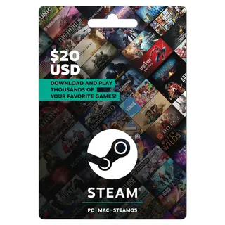 Steam Wallet $20 USD Gift Card 