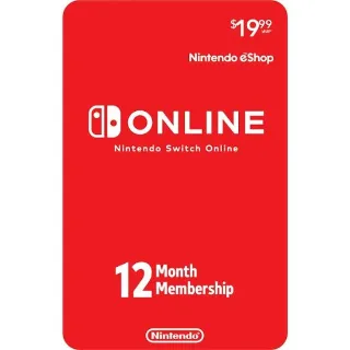 Nintendo Switch Online 12 Month Individual Membership (Digital Code)