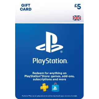 5.00 GBP PlayStation Store Gift Card - UK