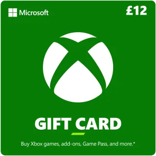 Xbox 12 GBP Gift Card  - UK 