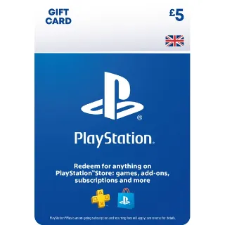 5.00 GBP PlayStation Store Gift Card - UK