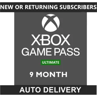 Xbox 9 Month Ultimate Game Pass (GLOBAL) READ THE DESCRIPTION!  