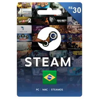 Steam R$30 (BRL) Gift Card - BRAZIL