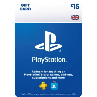 15.00 GBP PlayStation Store Gift Card - UK