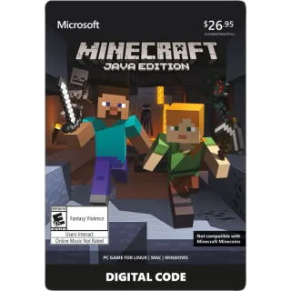 Minecraft Java Edition (GLOBAL) Win 10, MAC or Linux [Instant Delivery]