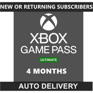 Xbox Game Pass Ultimate 4 Month Digital Code (READ THE DESCRIPTION!)