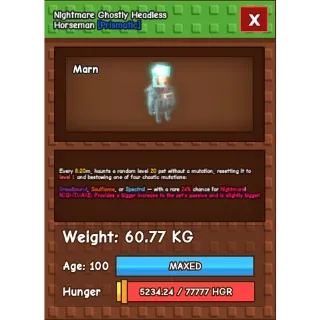 Ghostly headless horseman 60kg