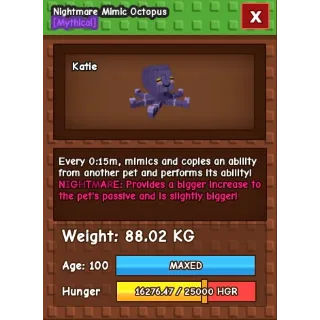 Pure hatch 15sec mimic octopus 88kg