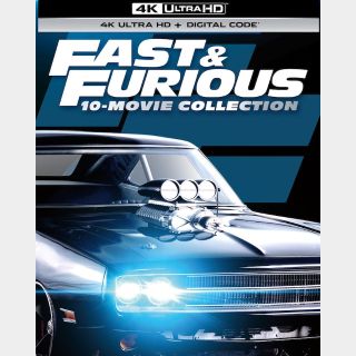The Fast and the Furious - 10-Film Collection / 4K UHD / Movies Anywhere - vt8