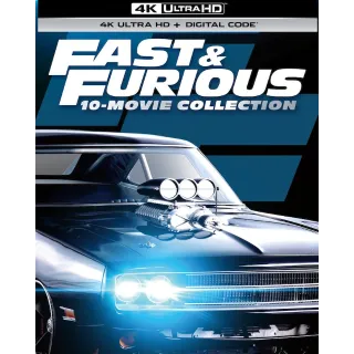The Fast and the Furious - 10-Film Collection / HD / Movies Anywhere