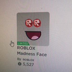 SELLING LIMITED ROBLOX MADNESS FACE (COMMENT OR DM FOR DETAILS : r