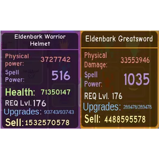 Dungeon Quest Reborn - Elderbark Warrior Helmet Best x Legendary Elderbark Greatsword - Warrior weapon