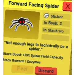 FOWARD FACING SPIDER STICKER BSS