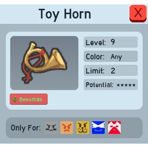 5 POTENTIAL TOY HORN BSS WAXED