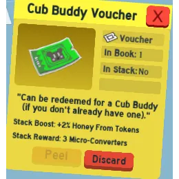 1 CUB BUDDY VOUCHER BSS
