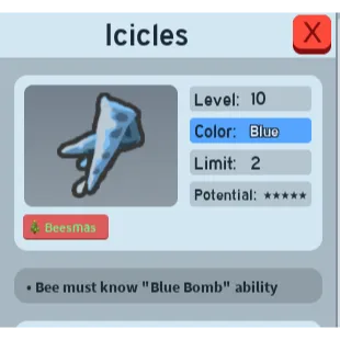 5 POTENTIAL ICICLES BSS WAXED