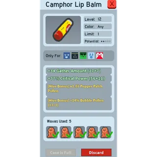 14% BUBBLE POLLEN CAMPHOR LIP BALM 