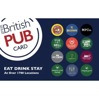 £10.00 GBP Great British Pub Gift Card