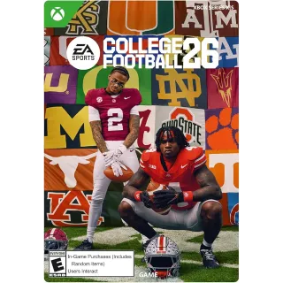 College Football 26 EA Sports [Xbox Series X|S] [Xbox Live Game Key] [Region: U.S.] [Instant Delivery]