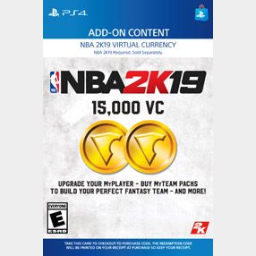 NBA 2K19 15,000 Virtual Currency VC [ Sony PlayStation 4 / PS4 ] [ In ...