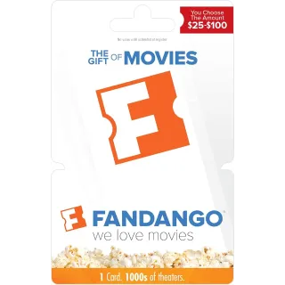 $30.00 USD Fandango E-Gift Card