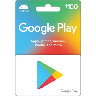  $100 Google Play Gift Card (USA) - 15% discount!