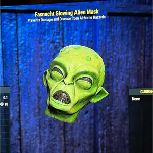 glowing alien mask