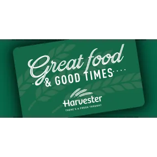 £50.00 GBP Harvester Gift Card