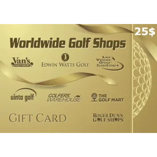 $25.60 USD Worldwide golf shops gift card