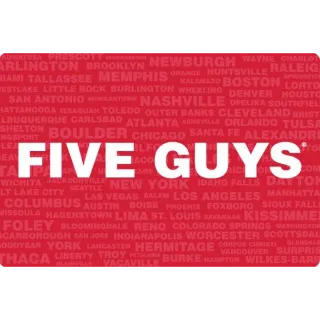 $5.66 USD Five Guys gift card