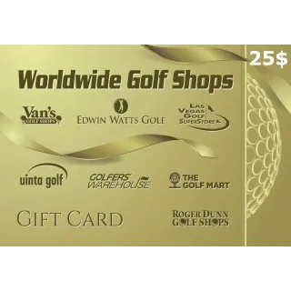 $42.38 USD Worldwide golf shops gift card