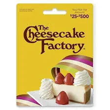 $10.00 USD Cheesecake Factory e-gift card