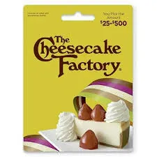 $50.00  USD Cheesecake Factory e-gift card