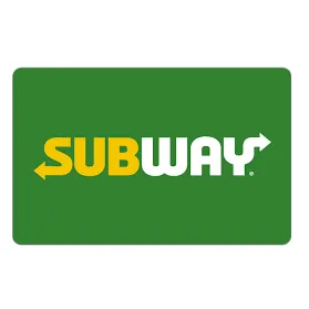 $ 10.00 USD Subway e-gift card