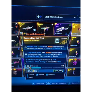 Borderlands 4 Decimating Hat trick