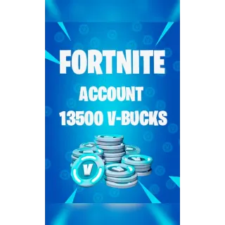 Fortnite 13500 Vbucks Account 