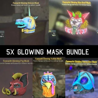 5x Glowing Mask Bundle