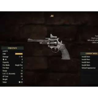 Invalid 44 Pistol Level5