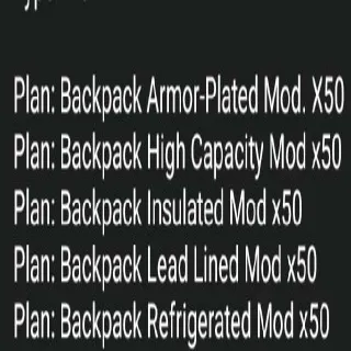 50 Backpack Mods Sets