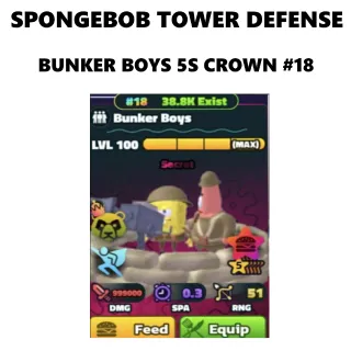 BUNKER BOYS CROWN #18 - SPONGEBOB TOWER DEFENSE