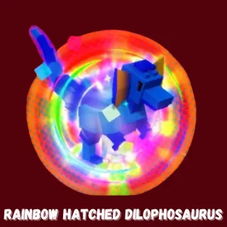 Rainbow Hatched Dilophosaurus