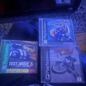 Test drive 5, megaman x4 and motocross game for ps1