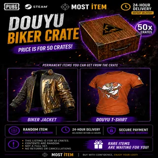 PUBG STEAM DOUYU BIKER CRATE 50X BOX 