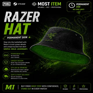 PUBG STEAM RAZER HAT SKİN PERMANENT SKİN