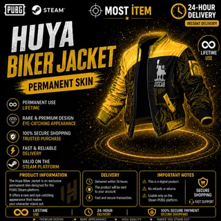 PUBG STEAM Huya Biker Jacket Permanent