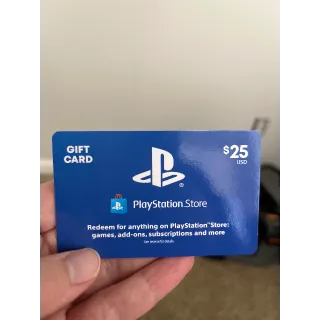 $25.00 USD PlayStation Store