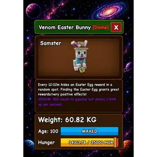 VENOM EASTER BUNNY HUGE GROW A GARDEN 