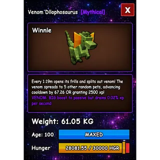 VENOM DILOPHOSAURUS HUGE GROW A GARDEN